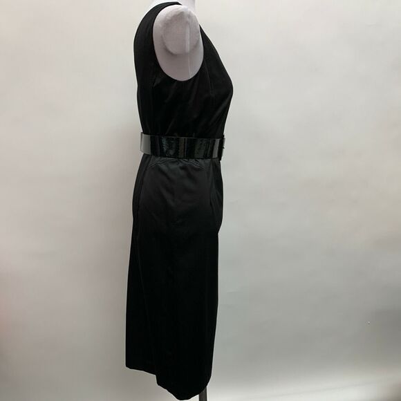 Grace Elements Women's Dress 6 Black Sleeveless with Belt V-Neck NWT - Picture 6 of 8